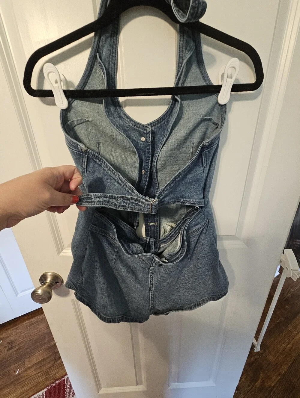 Free People Denim Counter Culture Micro Playsuit